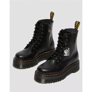 Dr. Martens Jadon Betty Boop Black Smooth Leather Platform Boots US 9